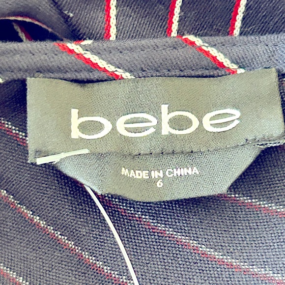 NWT Bebe Cut Out Belted Striped Sleeveless Wide Leg Jumpsuit Size 6 - Picture 8 of 14